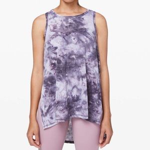 Lululemon Long For Length Diamond Dye Glacier Grey Moonwalk Tank Top